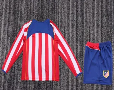 04-05 Atletico Madrid home long sleeve retro kid kit