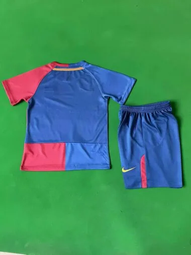 08-09 Barcelona home UCL version retro kid kit