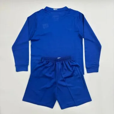 08-09 Manchester United away blue retro long sleeve kid kit