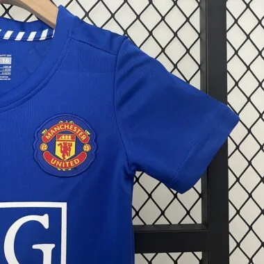 08-09 Manchester United third away blue retro kid kit