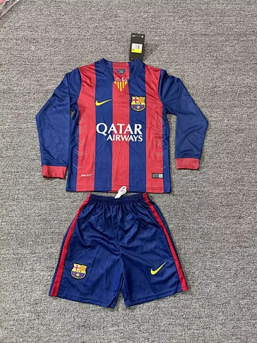14-15 Barcelona home retro long sleeve kid kit