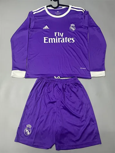 16-17 Real Madrid away retro long sleeve kid kit