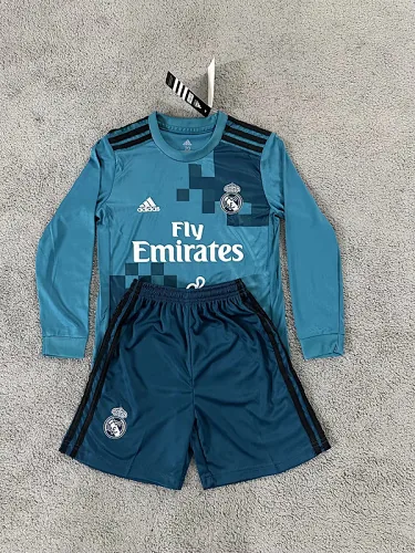 17-18 Real Madrid Third away retro long sleeve kid kit