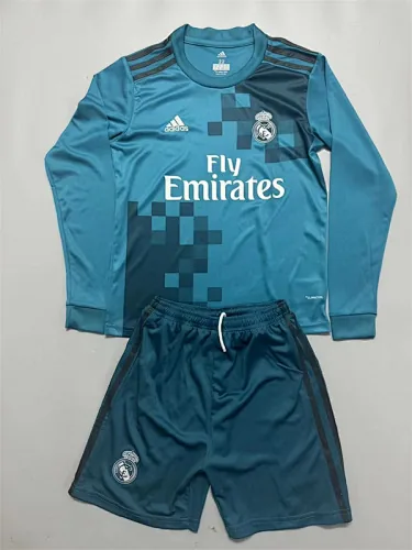 17-18 Real Madrid Third away retro long sleeve kid kit