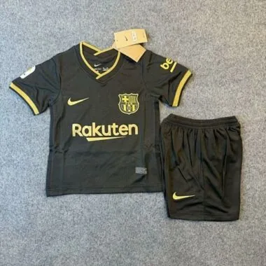 20-21 Barcelona Away Black kid kit