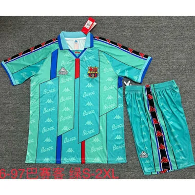 96-97 Barcelona away retro kid kit