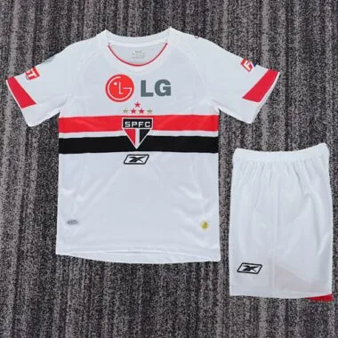 Retro 2007/08 Sao Paulo home kid kit jersey size 16-28