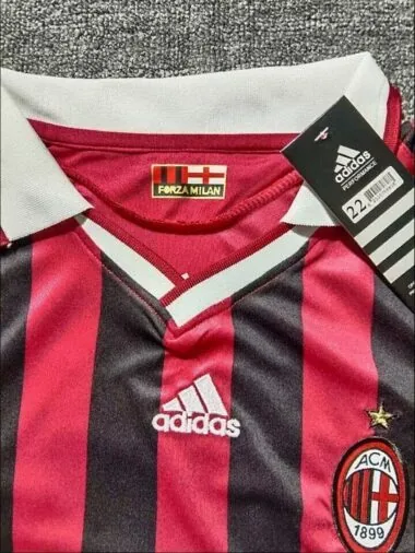 Retro 2009/10 AC Milan Home Long Sleeve kid kit (Size 16-28)