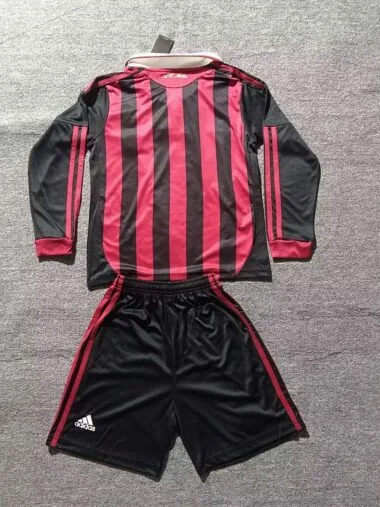 Retro 2009/10 AC Milan Home Long Sleeve kid kit (Size 16-28)