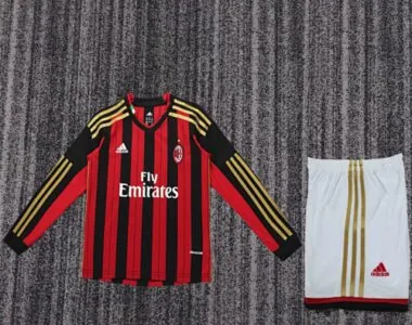 Retro AC milan 2013/14 home Long Sleeve kids size 16-28