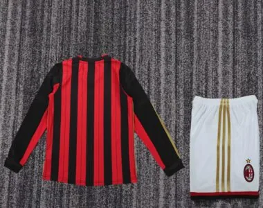 Retro AC milan 2013/14 home Long Sleeve Kids Kit (Size 16-28)