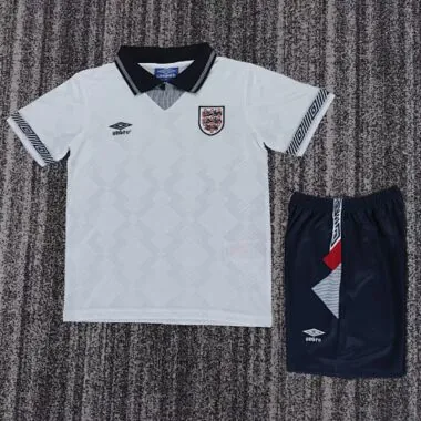 Retro England 1990 home kids Soccer jersey