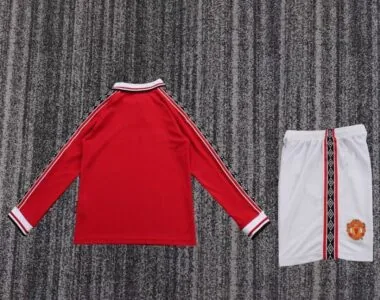 Retro Manchester united 1998/99 Home Long Sleeve kid kit (Size 16-28)