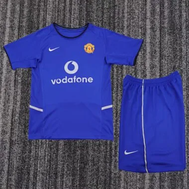 Camisa retro do Manchester United 2002/03 (fora de casa) para crianças, tamanhos 16-28
