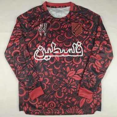 25-26 Palestino special version black red long sleeves soccer jersey