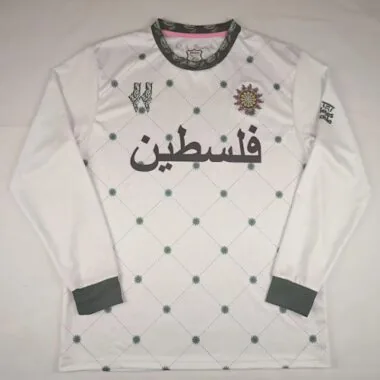 25-26 Palestino special version white green long sleeves soccer jersey