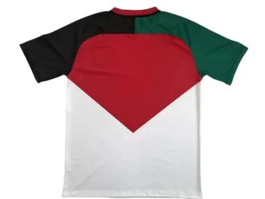 Palestine red and white retro version jersye