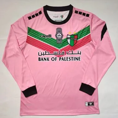 Retro Palestino CD 2022/23 Pink Long Sleeve soccer jersey size S-2XL