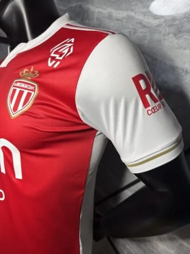 25-26 Monaco home with sponsor player version Jersey with sponsor (S-2XL)