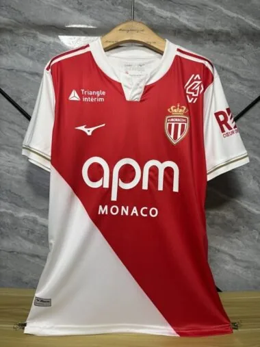 25-26 Monaco home with sponsor player version Jersey with sponsor (S-2XL)