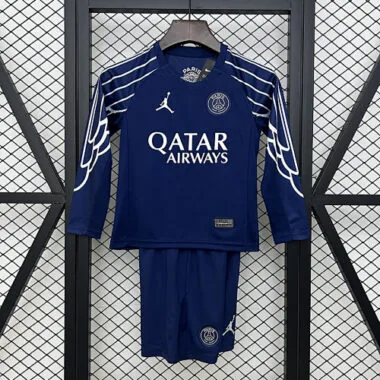 25-26 PSG 4th away long sleeve kid kit size: 16-28