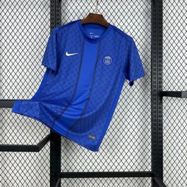 Maglia blu da allenamento pre-partita del PSG 25-26