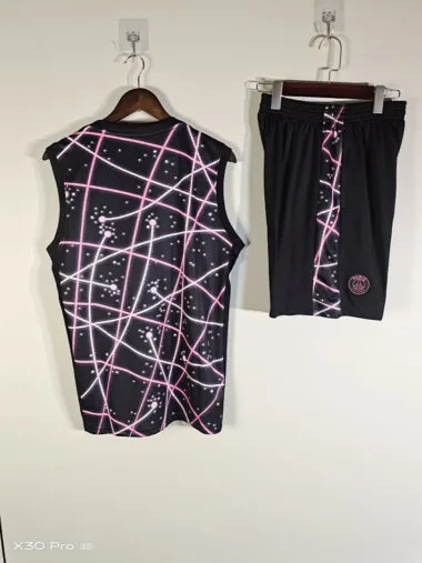 25-26 PSG black and pink vest suit