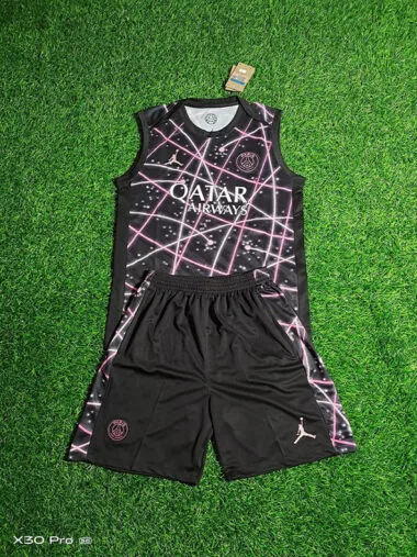 25-26 PSG black and pink vest suit