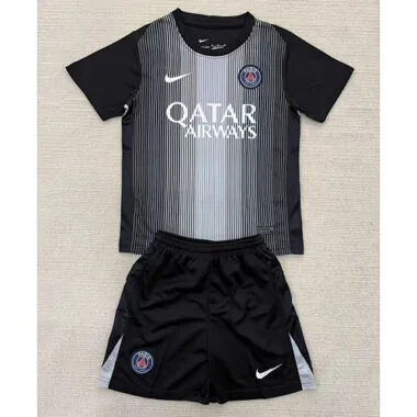 25-26 PSG black goalkeeper kid kit