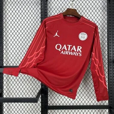 25-26 PSG red long sleeve goalkeeper jersey
