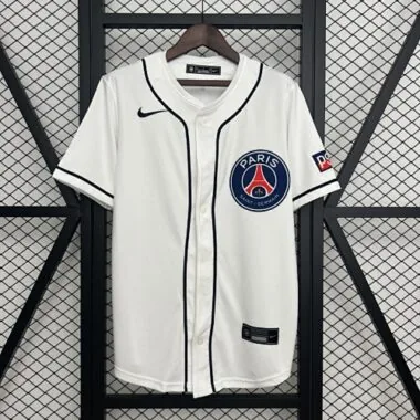 25-26 PSG white baseball jersey