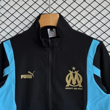 Olympique de Marseille 2025/26 Black And Blue Windbreaker Suit (S-2XL)