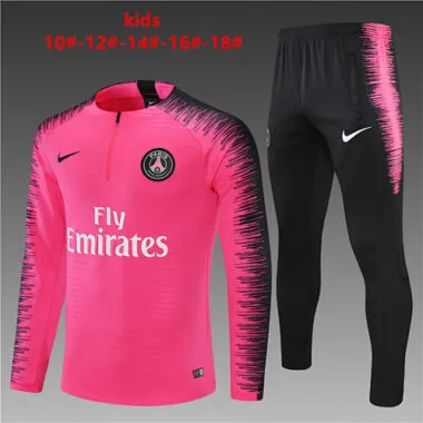 PSG 2018/19 Pink Half zipper training clothes Kid Size 10-18