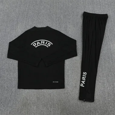PSG 2025/26 Black Half zipper Training Suit (S-2XL)