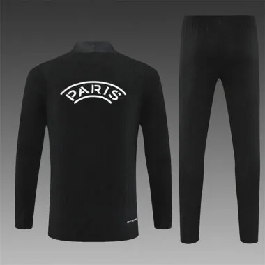 PSG 2025/26 Black Half zipper Training Suit (S-2XL)