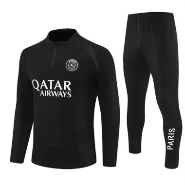 PSG 2025/26 Black Half zipper Training Suit (S-2XL)