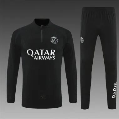 PSG 2025/26 Black Half zipper Training Suit (S-2XL)