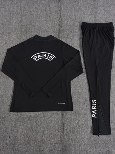 PSG 2025/26 Black Half zipper training clothes Kid Size