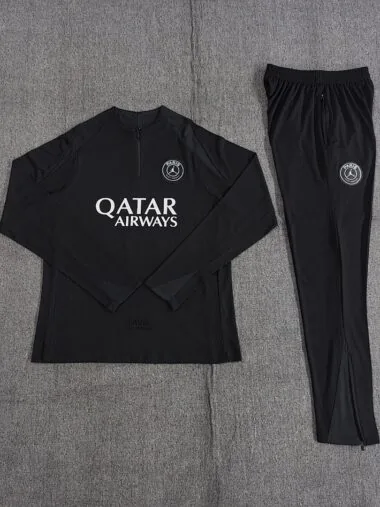 PSG 2025/26 Black Half zipper training clothes Kid Size
