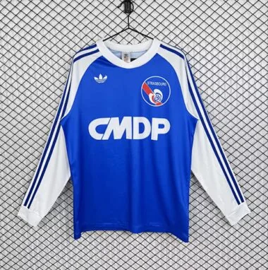 Retro 1978-89 Strasbourg home long sleeves soccer jersey size S-2XL