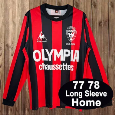 Retro Nice 1977/78 Home Long Sleeve Soccer Jersey