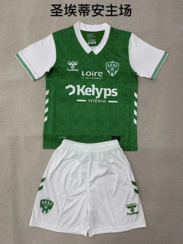 kids kit 25-26 Saint-Etienne home soccer jersey size 16-28