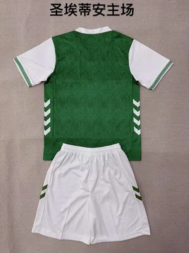 Kids Kit 25-26 Saint-Etienne home Jersey (Size 16-28)