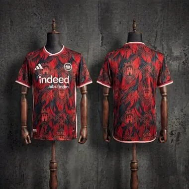 Camisa do Eintracht Frankfurt 2025/26, Versão Especial Vermelha, tamanhos S-XXL