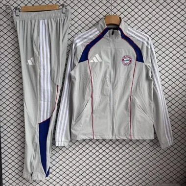 FC Bayern Munich 2025/26 Gray Windbreaker Suit Size S-2XL