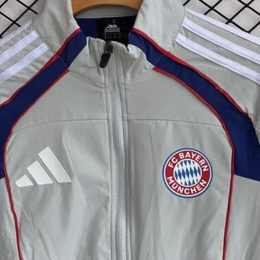 FC Bayern Munich 2025/26 Gray Windbreaker Suit (S-2XL)