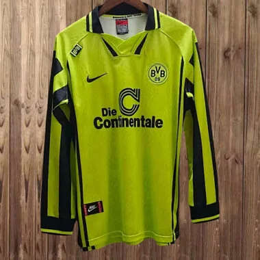 Retro Borussia Dortmund 1996/97 Home Long Sleeves Jersey