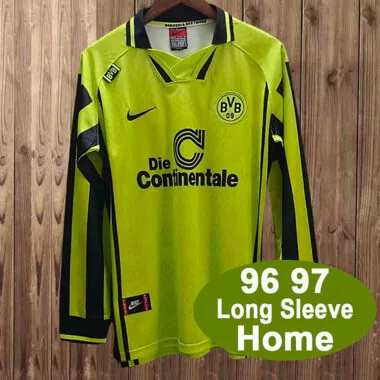 Retro Borussia Dortmund 1996/97 Home Long Sleeves Jersey