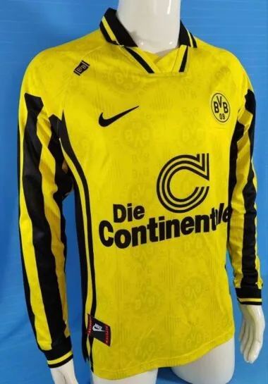 Retro Dortmund 1996-97 home Long Sleeve soccer Jersey