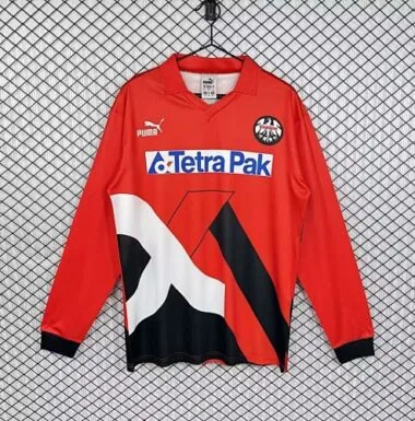 Camisola retro do Eintracht Frankfurt 1993/96 (jogo em casa), de manga comprida, tamanhos S-XXL